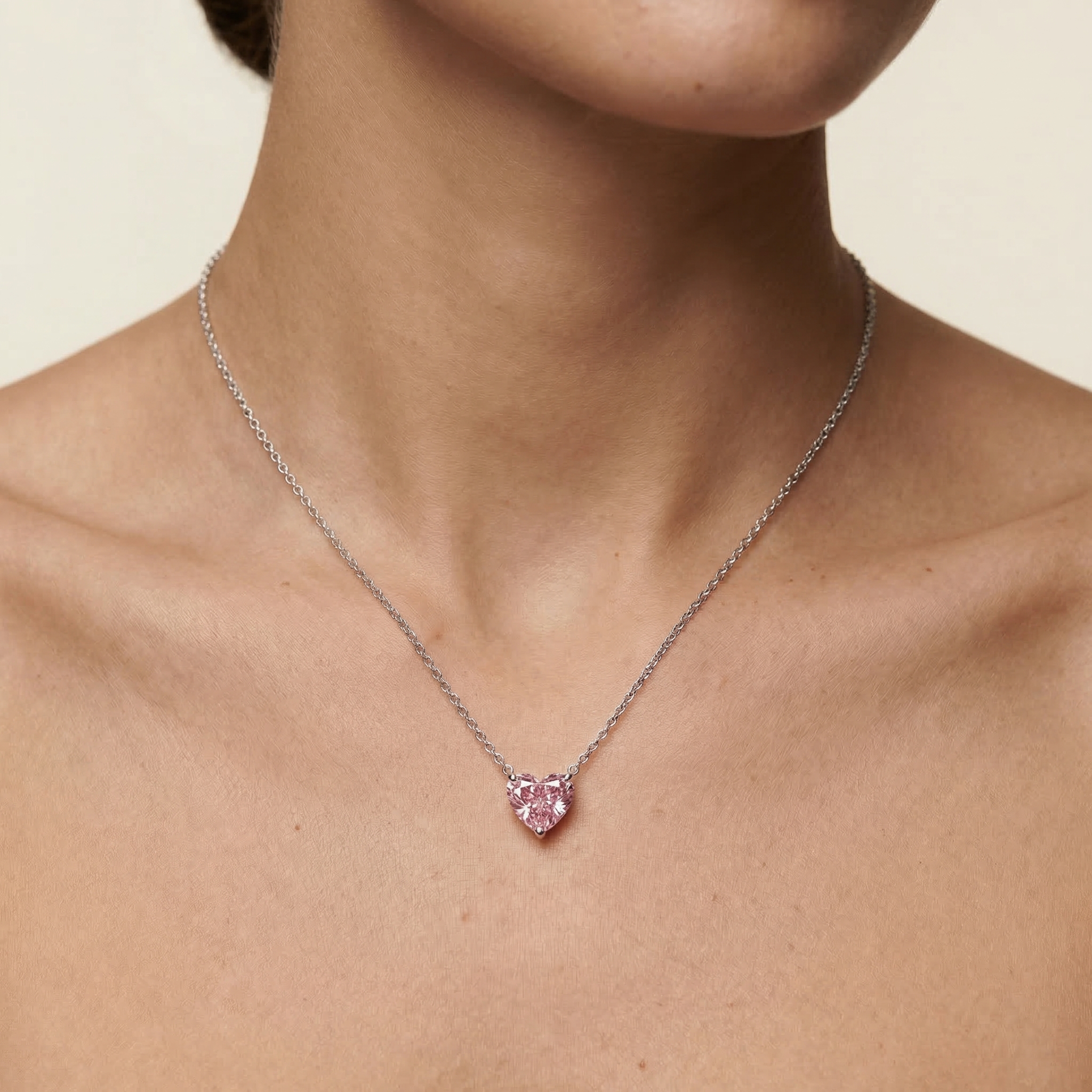 necklace pink heart — aesthetic necklace pink heart — aesthetic