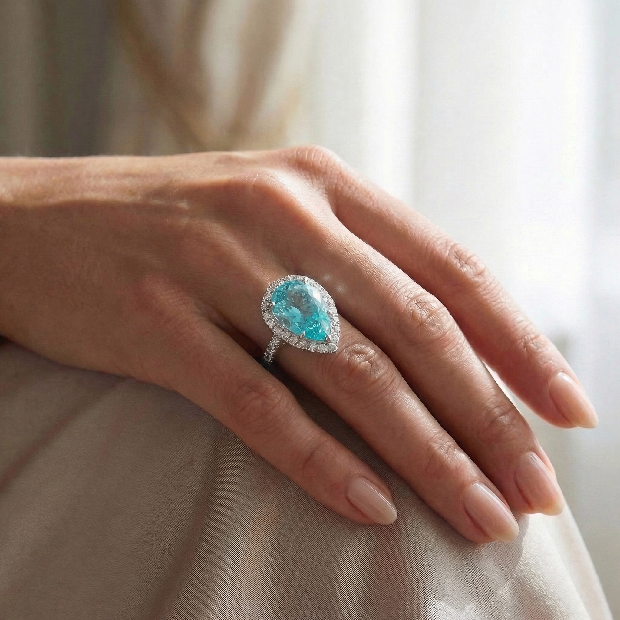 pear ring paraiba — aesthetic pear ring paraiba — aesthetic
