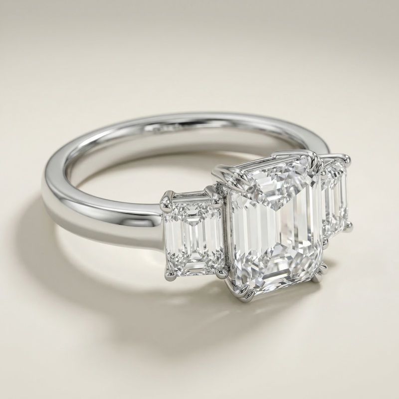 ring triple emerald — aesthetic